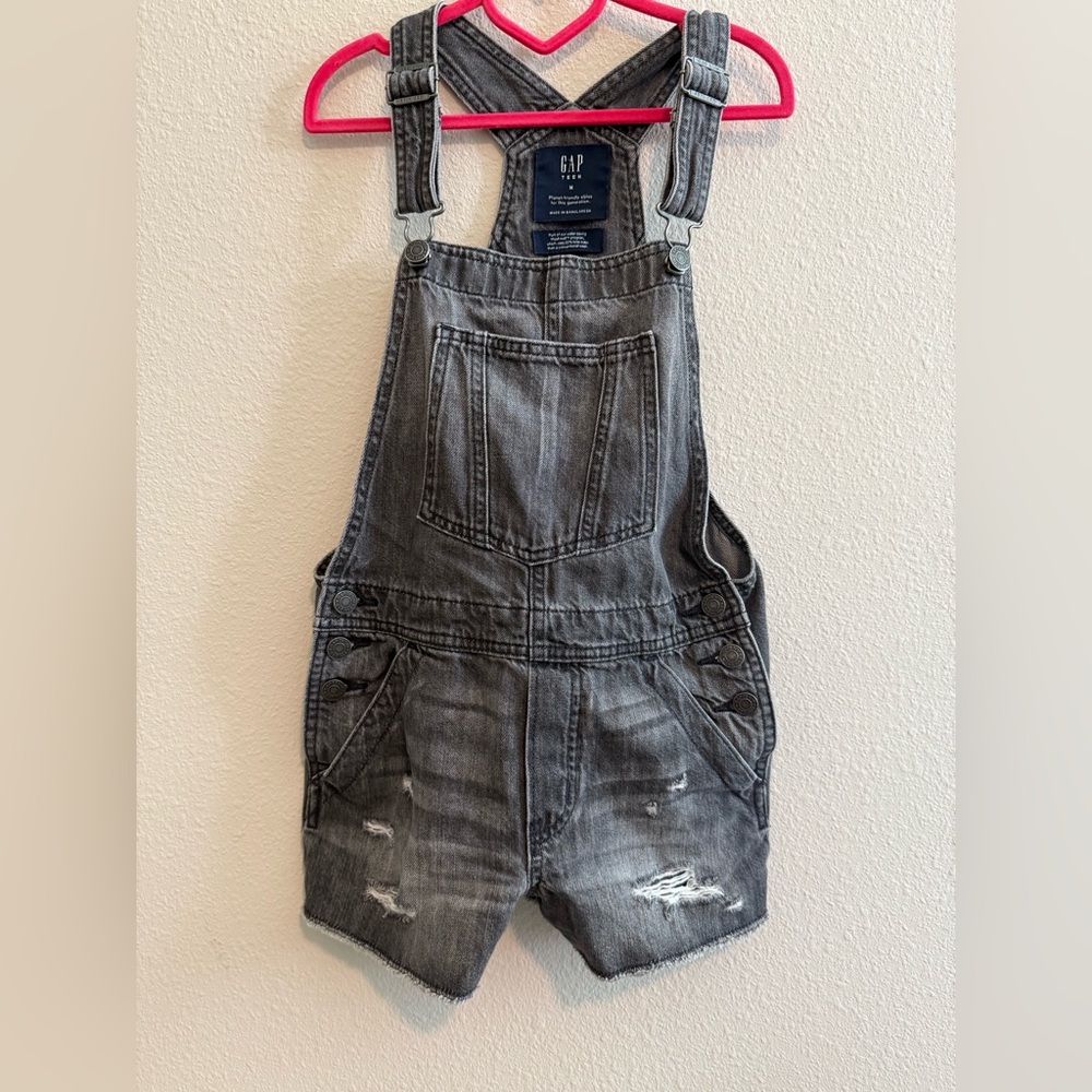 GAP Teen kids Charcoal Denim Overalls
